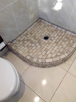 New shower tiles